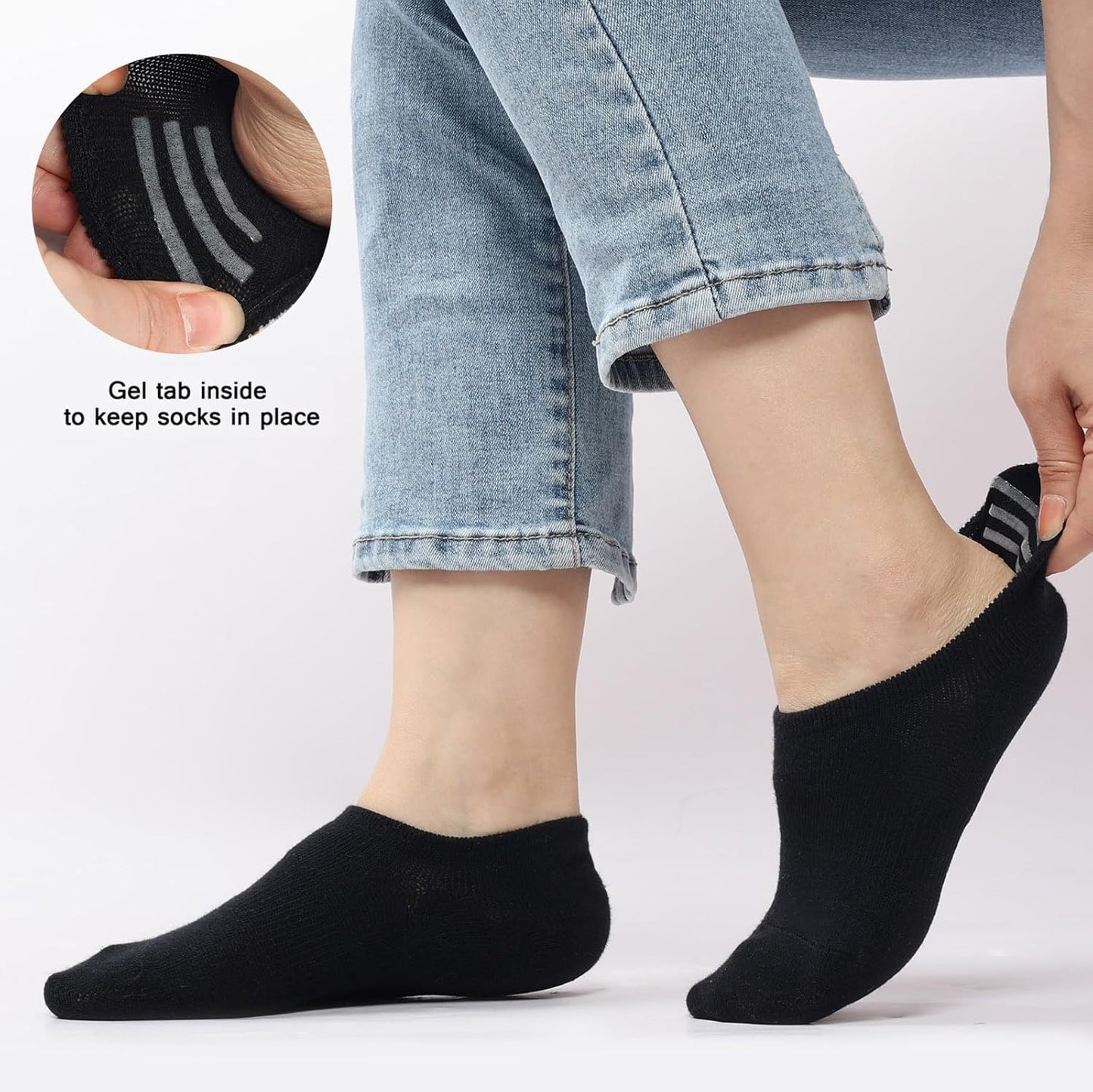 Skiennix No Show Socks for Women - Anti-Slip Low Ankle Footies for Sneakers | 6/8 Pairs