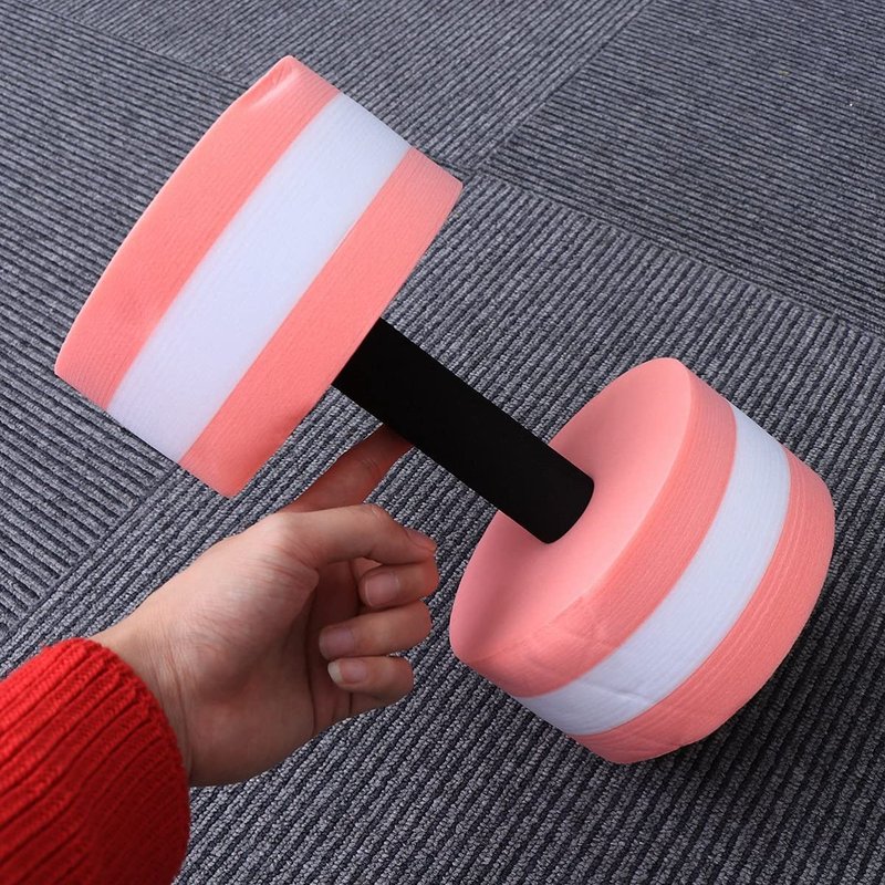 SEWACC 2Pcs Aquatic Exercise Dumbbells Water Dumbells Foam Water Weights Aquatic Fitness Equipment for Water Aerobics (Pink)