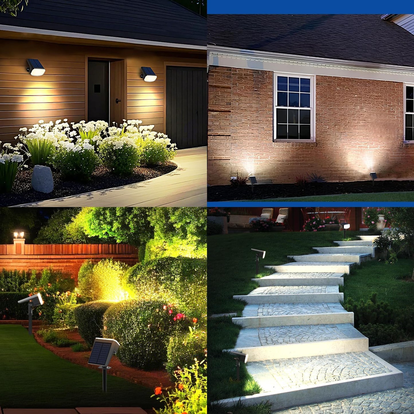 Super Bright Solar Spot Lights - 6 Pack, Waterproof IP65, 2 Color Temperatures, 4 Modes for Outdoor Landscape