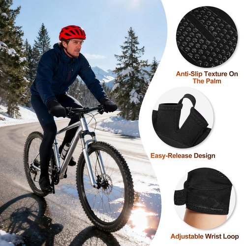 Heated Gloves for Men Women – 2 in 1 Full & Half Finger Design, Rechargeable Heated Fingerless Gloves with Touchscreen, Gifts for Christmas, Winter Hand Warmer for Work, Game, Cycling, Skiing, Large