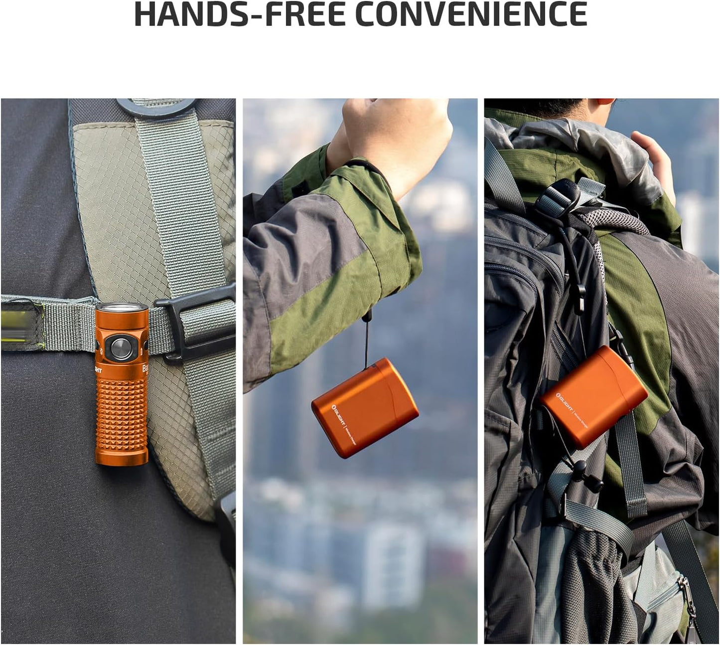OLIGHT Baton4 Rechargeable EDC Flashlight - 1300 Lumens, IPX8 Waterproof, Compact & Versatile (Orange)