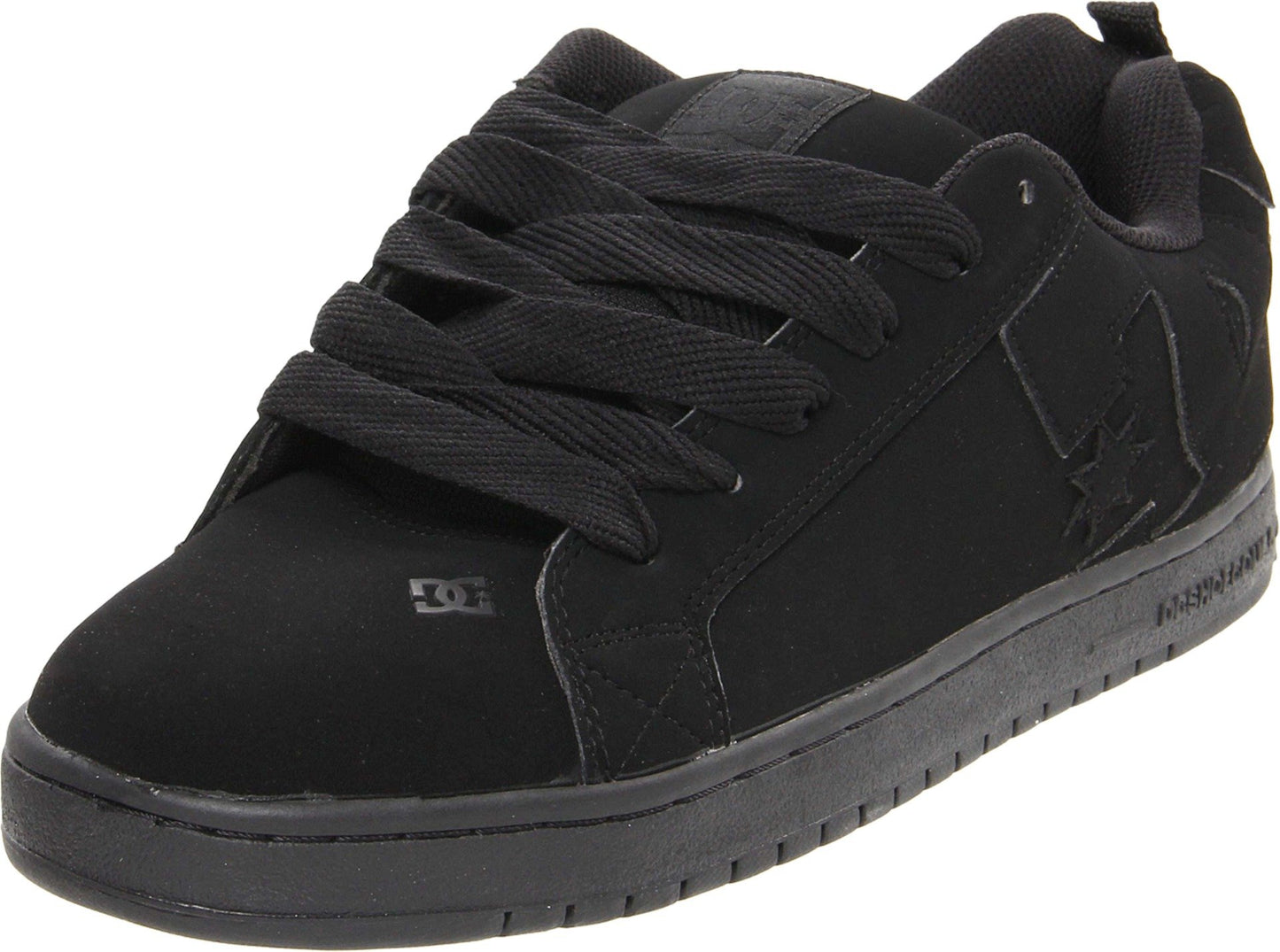 DC mens Court Graffik Casual Skate Shoe, Black/Black/Black, 7.5 US