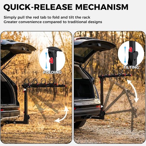 **Bike Rack - Skiennix Hitch Mount for SUVs & Trucks | 165 LBS Capacity, Dual Lock, Foldable Design**