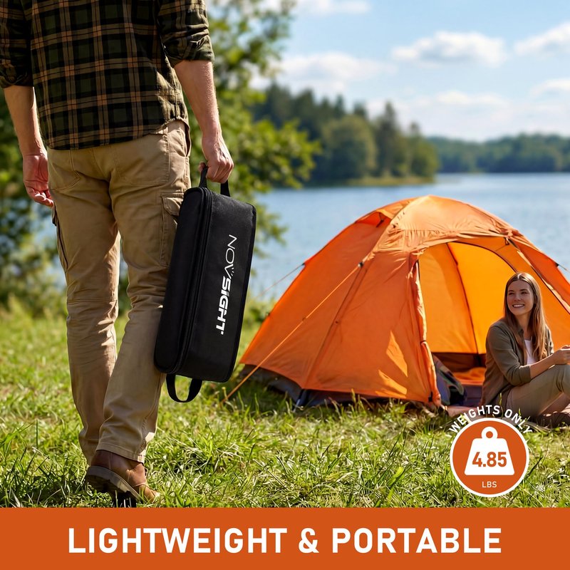 NOVSIGHT Camping Chairs - High Back Camping Chair with Adjustable Headrest and Feet, Lightweight Aluminum Frame, Breathable Mesh Folding Portable Camp Chair for Outdoor Hiking, Beach, Picnic