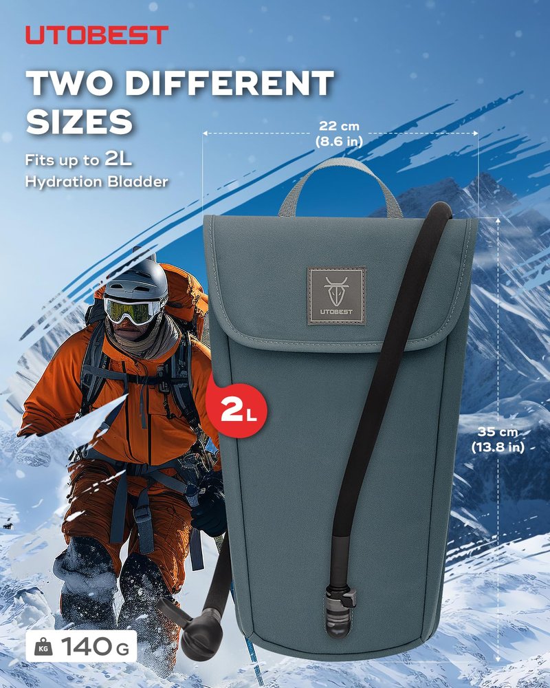 UTOBEST Insulated Insulation Bag for 2L Hydration Water Bladders, 50mm Thick Thermal Insulation, Lightweight Water-Resistant, Prevents Freezing and Keeps Water Cool, Bladder NOT Included