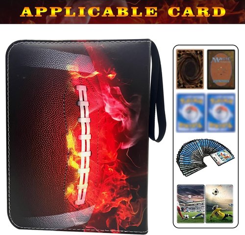 Football Card Binder - 900 Pocket Trading Card Holder with Sleeves | Durable Storage Organizer for Sports Cards
