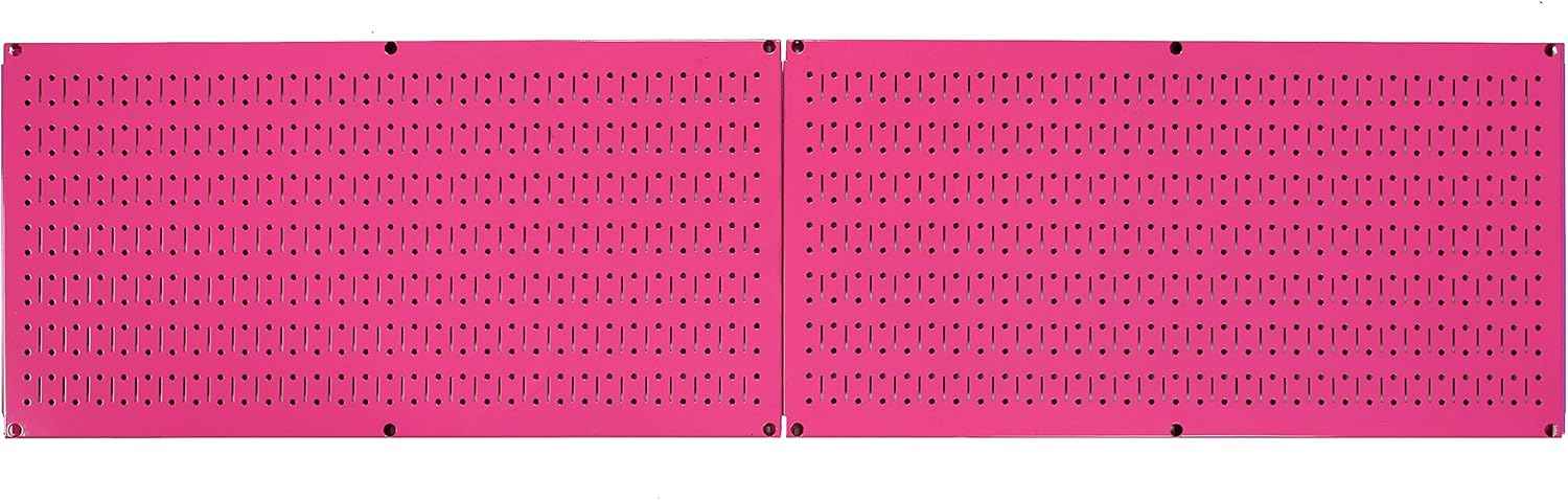 Galvanized Steel Pegboard Rack - 2 Pack 32” x 16” Metallic Tool Storage Panels