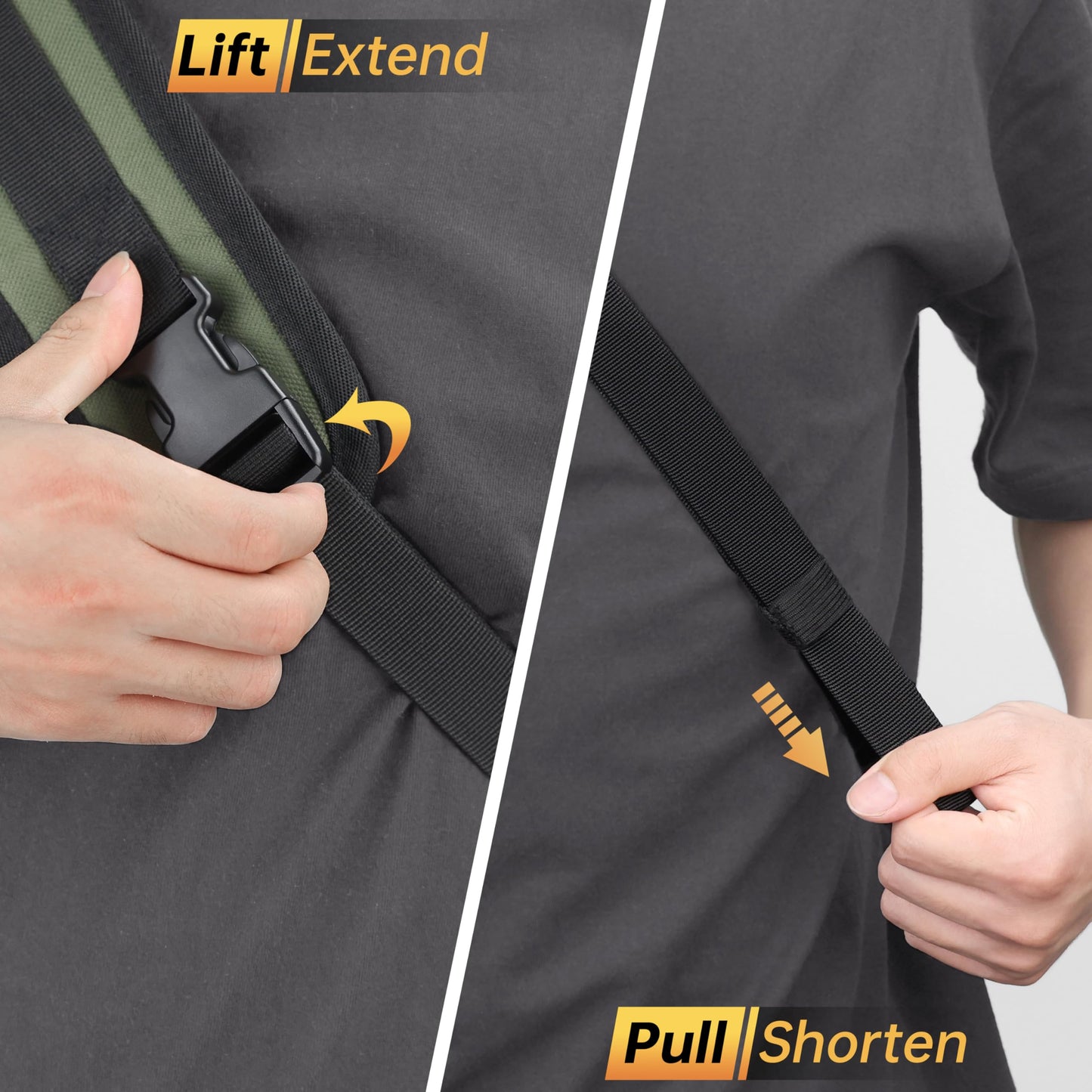 SUNYA Archery Arrow Quiver, Hip and Back Dual Carry Modes, Adjustable Quick-Detach Silent Buckle, Foldable Lightweight 200g, Noise Reduction Drawstring Closure