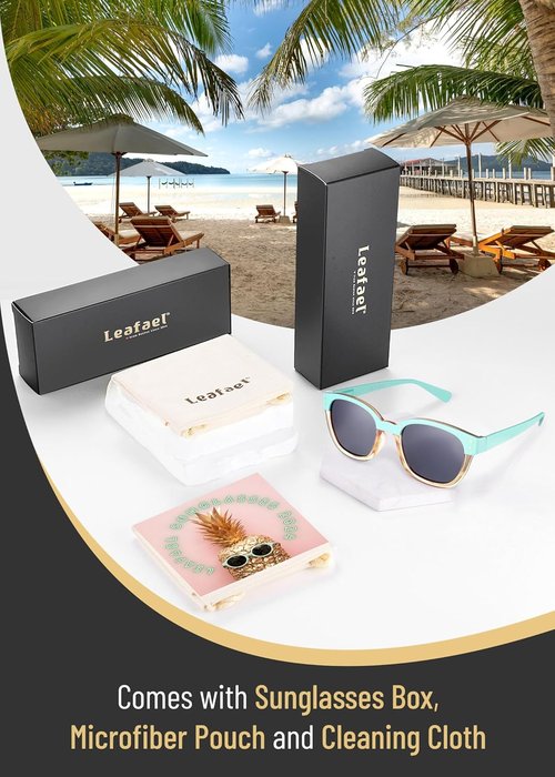 Leafael Polarized Sunglasses - Trendy Two-Tone Design with UV400 Protection | Retro Square Frame