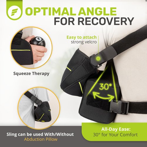 ErgoFoam Shoulder Sling with Abduction Pillow - Premium Abduction Sling Designed for Athletes - Arm Sling Shoulder Immobilizer With Pillow (Right)