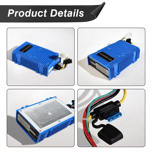 Golf Cart Voltage Reducer, 36 or 48V to 12V DC Converter 30A/350Watt Compatible with EZGO Club Car Yamaha, Universal DC Step Down Converter