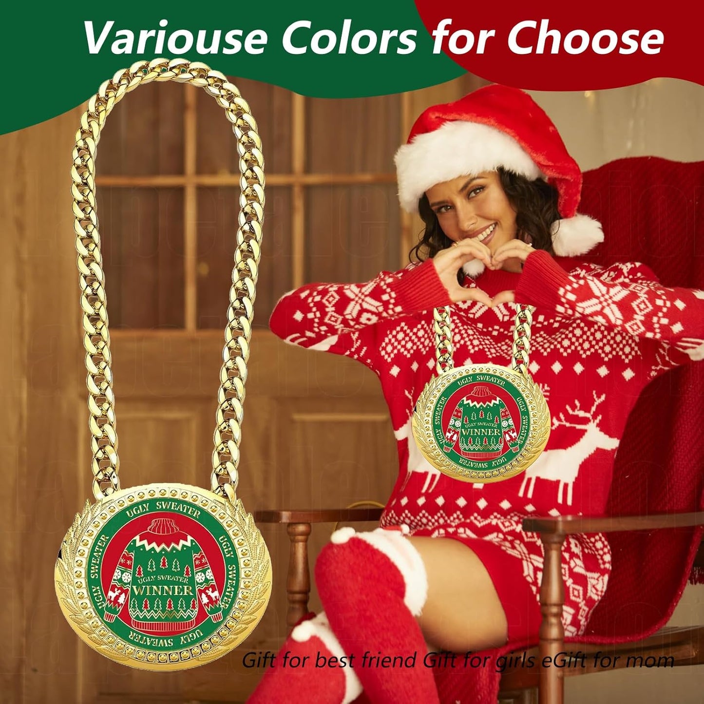 Skiennix Turnover Chain - 6" Gold Awards Medal Goat Trophy Necklace for MVP Sports Achievements
