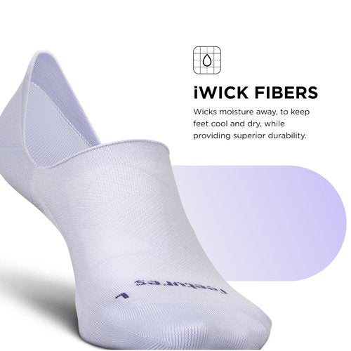 Feetures Elite Ultra Light Invisible Socks - Anti-Slip Sport Sock Liner with Targeted Compression - Lilatech, M (1 Pair)