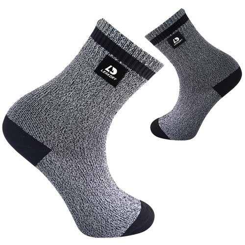 LEAKDRY Waterproof Socks,Breathable,Lightweight,Ankle Socks,Hiking,Running,Fishing,Unisex (US, Alpha, Large, Regular, Regular, Grey/Black)