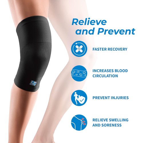LP 647 Knee Brace For Arthritis Pain, Knee Pain Relief, Injury Recovery - Knee Sleeve For Weightlifting, Basketball, Hiking, Biking, Running, For Men Women (White, M, 1pcs)