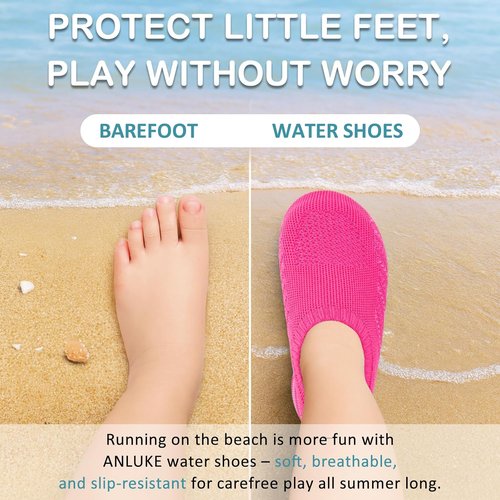 ANLUKE Kids Water Shoes - Quick-Dry Aqua Socks for Swimming | Lightweight & Barefoot Design