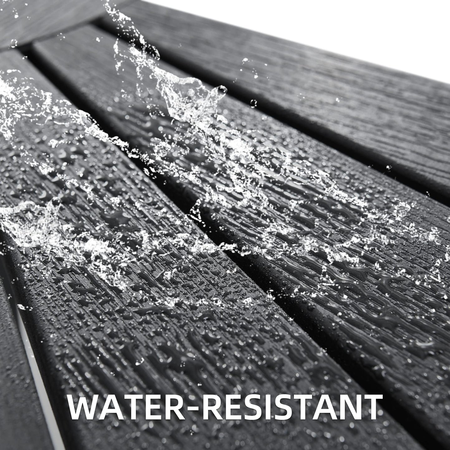 DWVO Poly Lumber Shower Bench 17" Shower Stool Corner Bench with Storage Shelf, Wood Texture Corner Seat for Bathroom, Spa, Corner Shower Stool for Bathroom Living Room (Black)