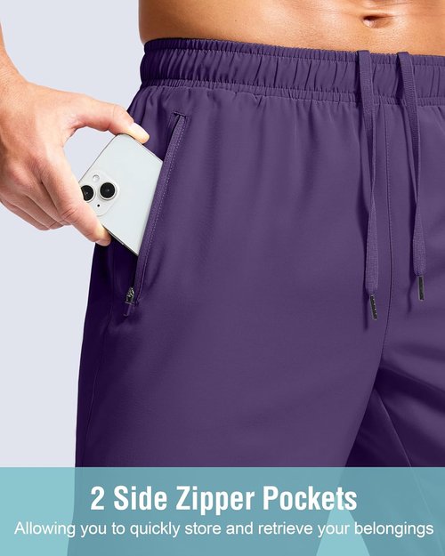 G Gradual Men's Athletic Running Shorts - Quick Dry Workout Shorts with Zipper Pockets | 7"/5"/9" Sizes