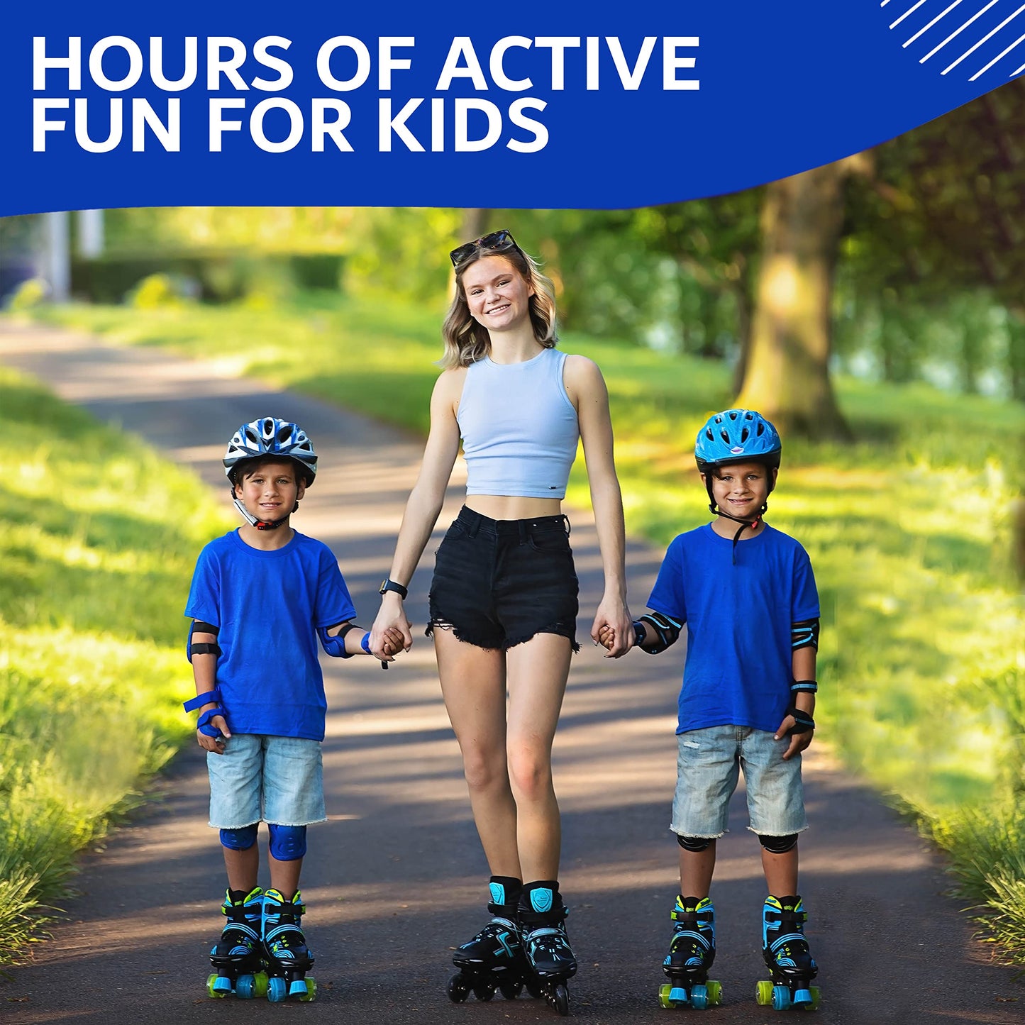 Xino Sports Adjustable Roller Skates for Kids - Pro Quality - Beginner Friendly with Illuminating LED Light-Up Wheels, Durable and Comfortable Design for Boys and Girls (Black, Medium 1-4)