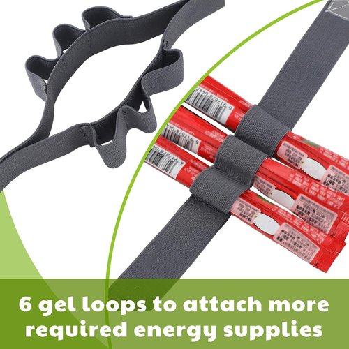 JOVITEC Race Number Belt - 2 Pack with 6 Gel Loops for Running, Cycling & Triathlon Events