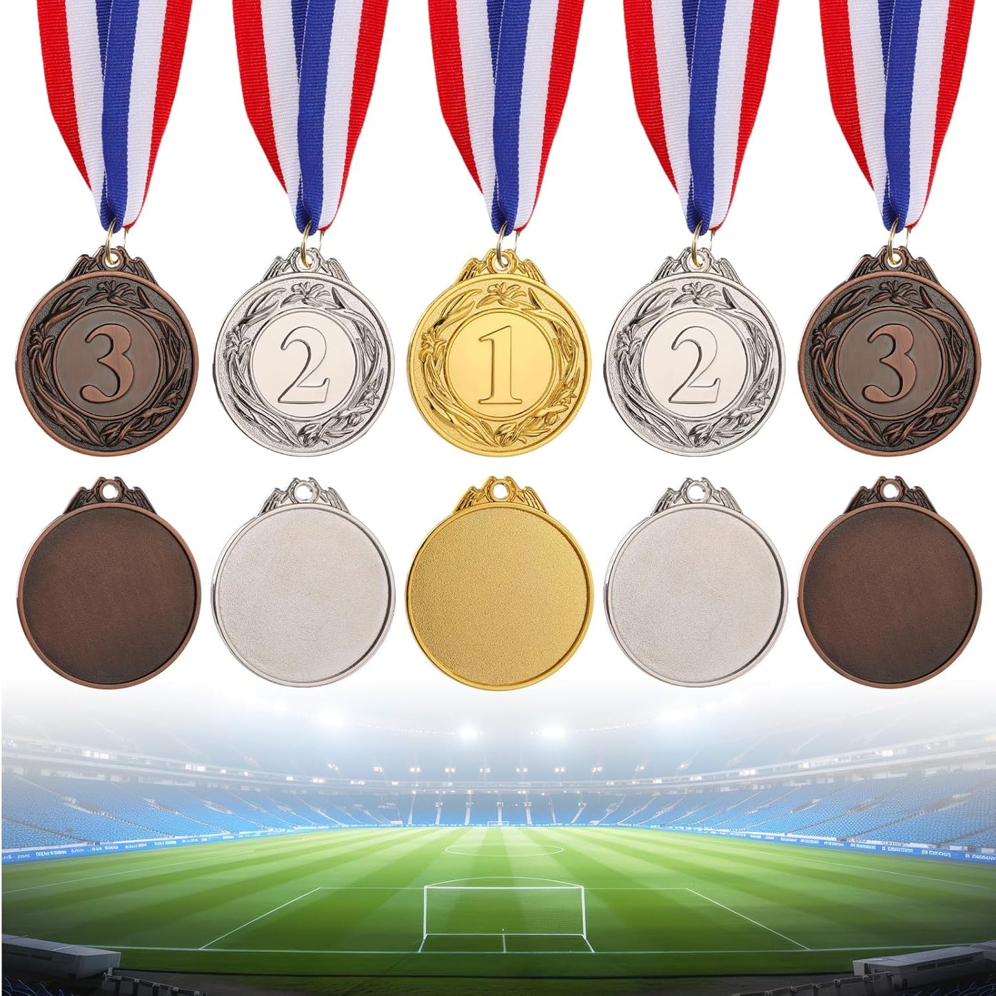 Simpeak 12-Piece Winner Medals Set - Olympic-Themed Awards for Sports Ceremonies | 2 Inches