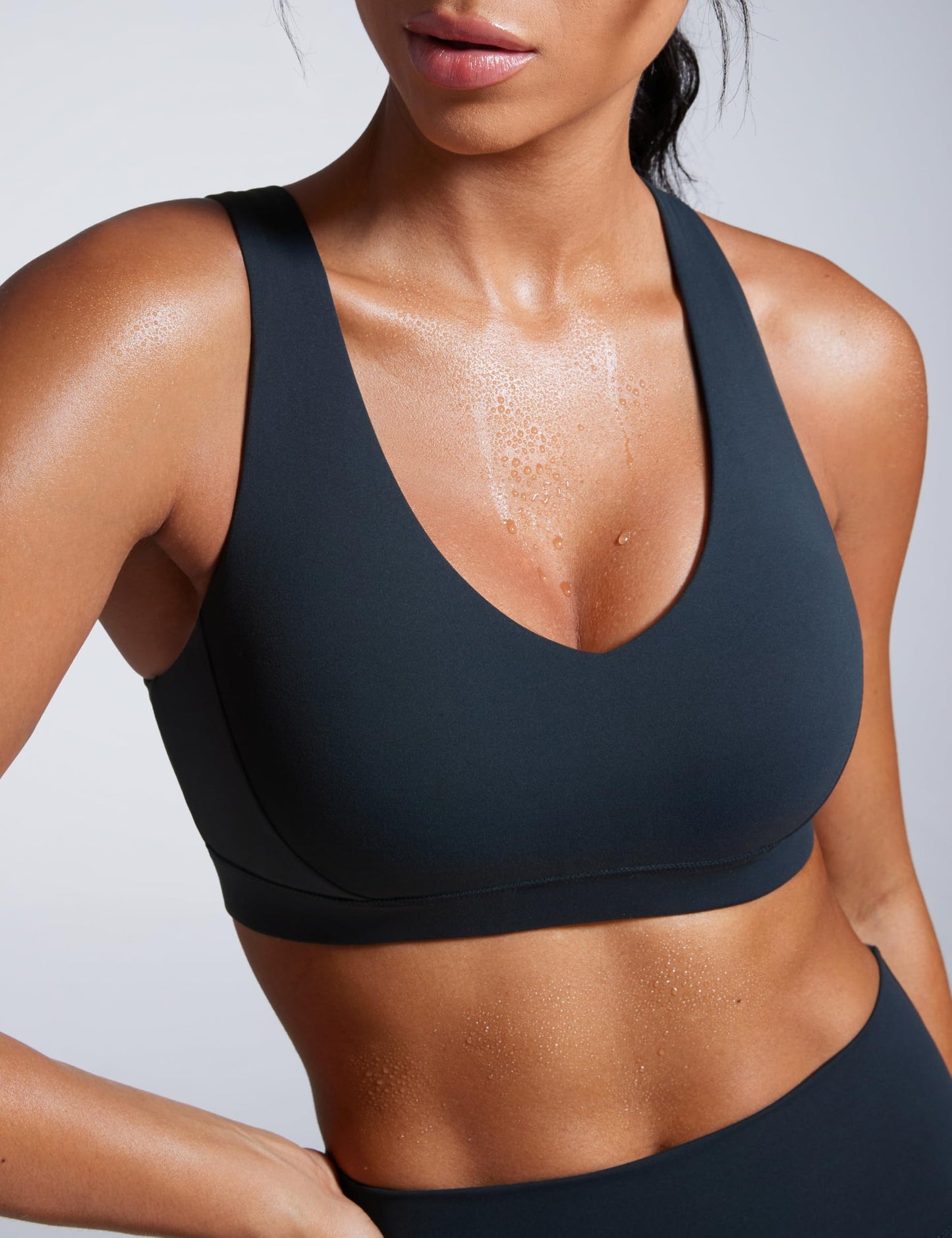 CRZ YOGA Butterbreeze Cross Back Sports Bras True Navy Large
