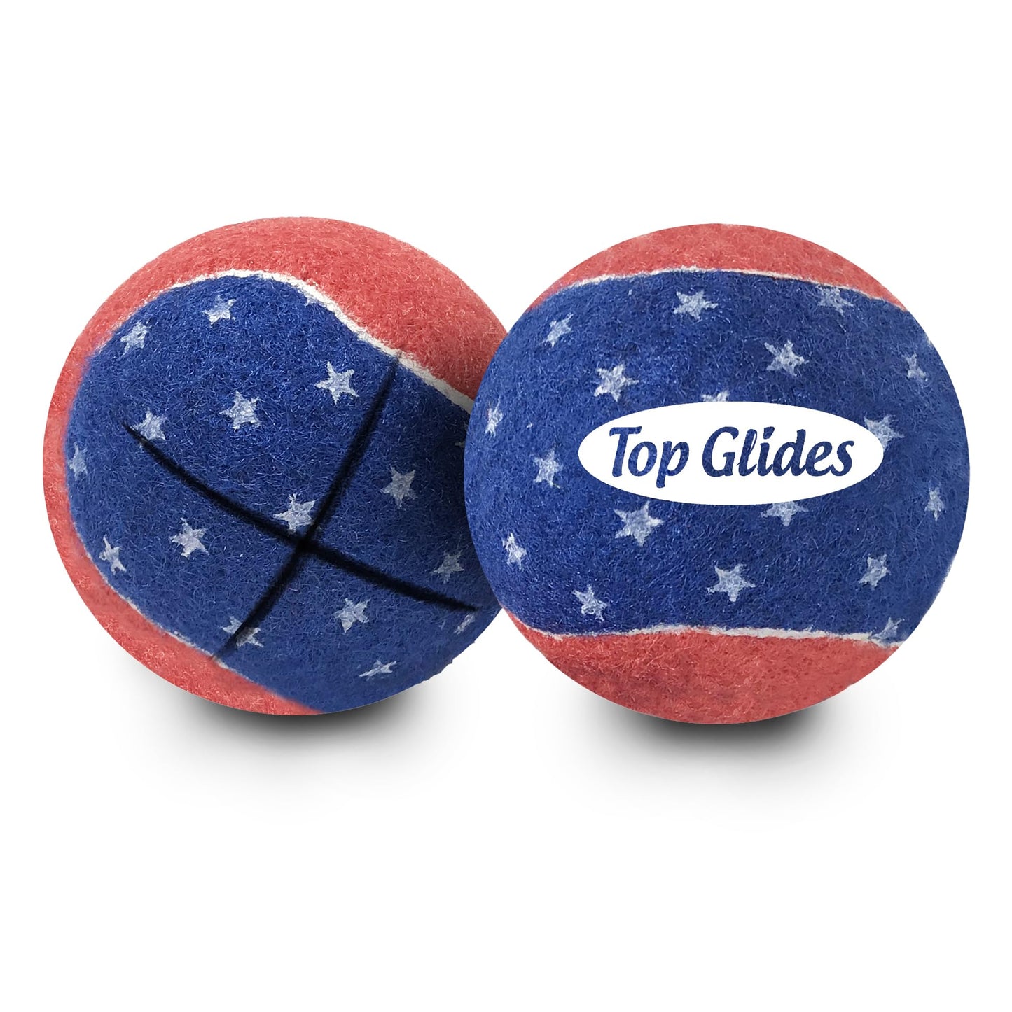 Top Glides Precut Walker Tennis Ball Glides (Patriotic)