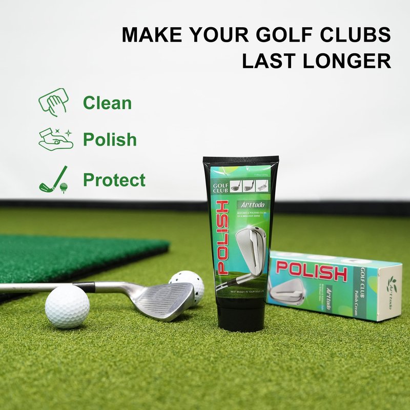 Arttodo Golf Club Polish, Golf Club Cleaner and Scratch Remover, Long Lasting Golf Club Polish for Metal, Zinc, Aluminum & Steel Clubs Golf Accessories
