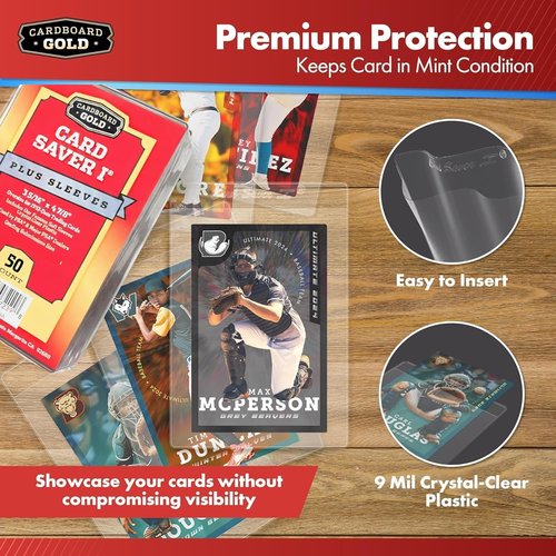 Cardboard Gold Card Saver 1 - 400 Count Semi-Rigid Card Holders | PSA-Approved Trading Card Protectors