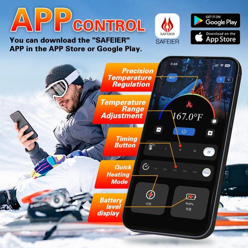 2026 Heated Socks for Men Women 8500mAh*2 Battery Rechargeable Heated Socks with App Control for Hunting, Up to 13H Electric Warm Socks for Ski Camping Winter Outdoor for Men 360° Heat