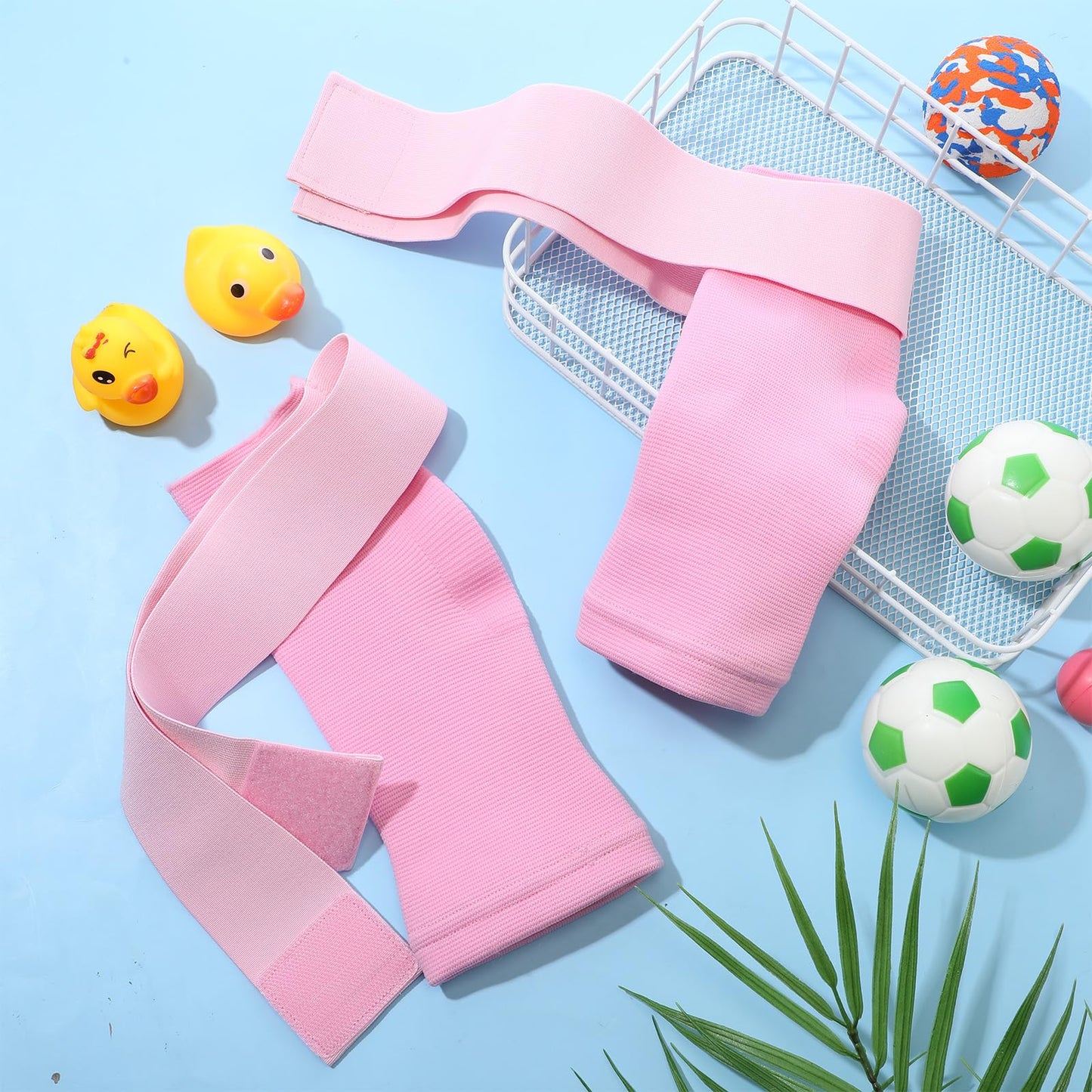 Tarpop 1 Pair Ankle Brace for Kids Compression Ankle Sleeves Adjustable Foot Support Brace Elastic Guard for Children Boys Girls Sports Running Jogging Dance Fitness Gymnastics(Light Pink,Small)