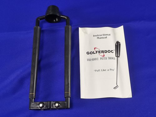 GOLFERDOC Dual-Handle Putter Training Aid, Brand, Swing Trainer,Golf Putting Alignment Tool, Professional Practice Equipment with Manual