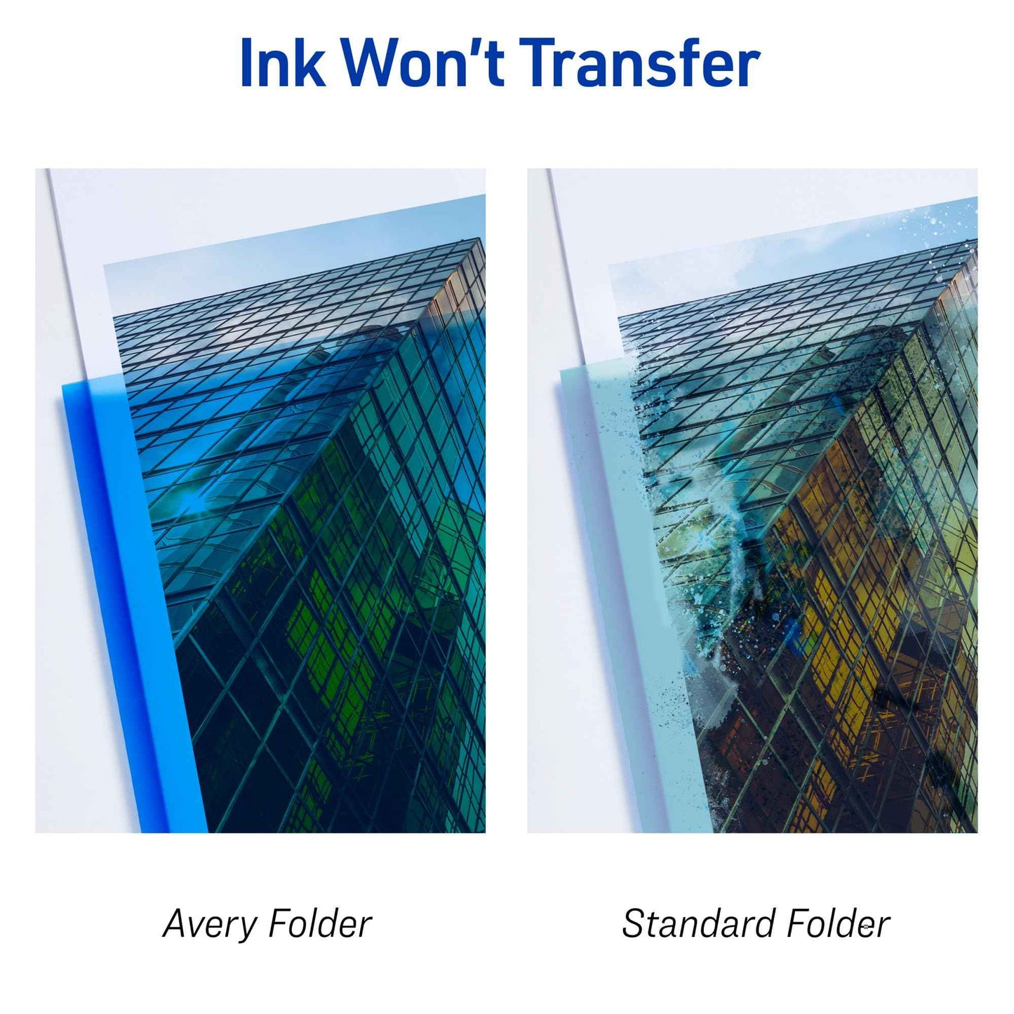 Avery Durable Clear Front Report Covers, 3 Double-Prong Fasteners, Holds up to 25 Sheets, 25 Blue Covers (47961)