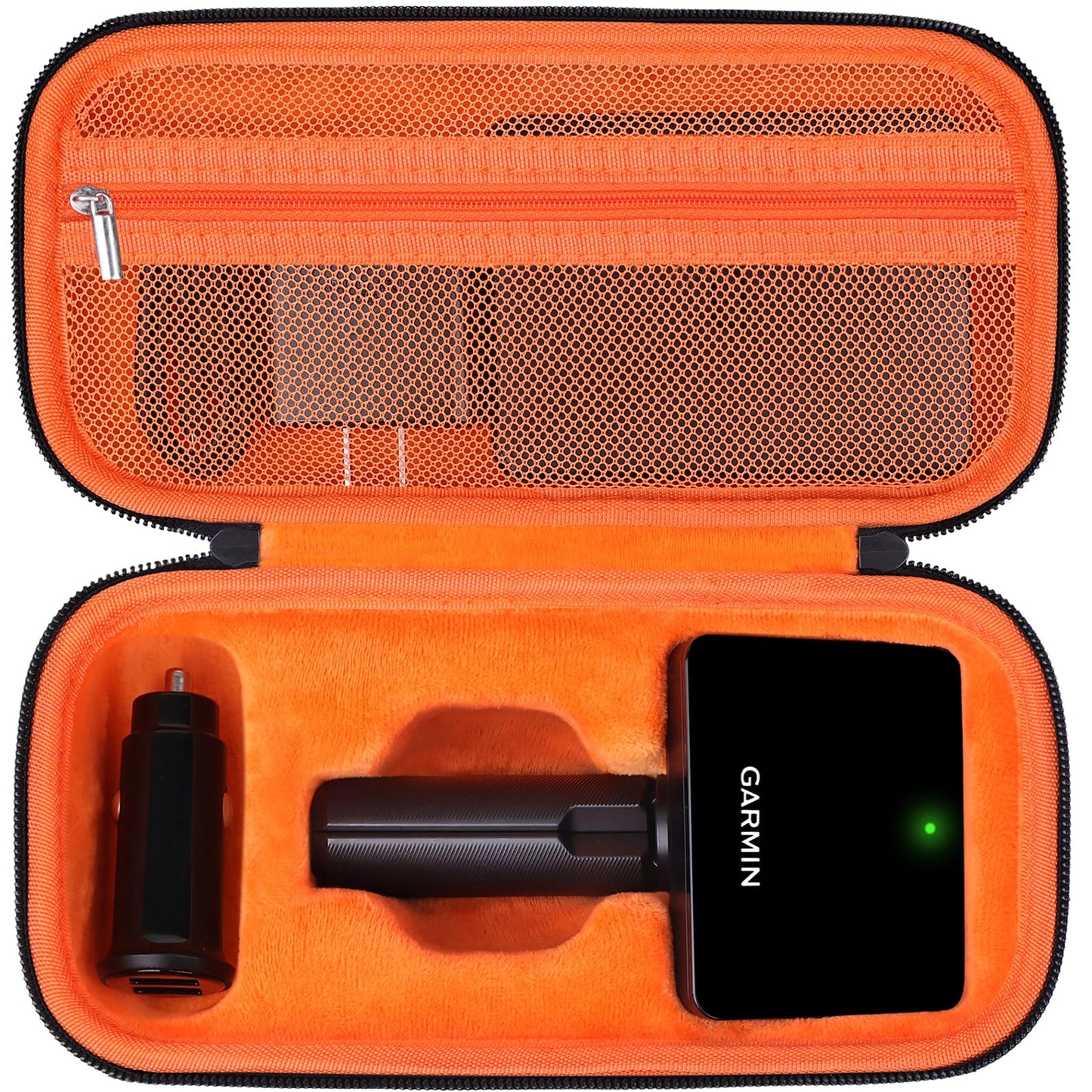 BliFulde Carrying Case Compatible with Garmin Approach R10 Golf Launch Monitor, Custom-Insert Organizer Storage Bag with Mesh Pocket for USB Cable, Charging Adapter,Power Bank (Orange)