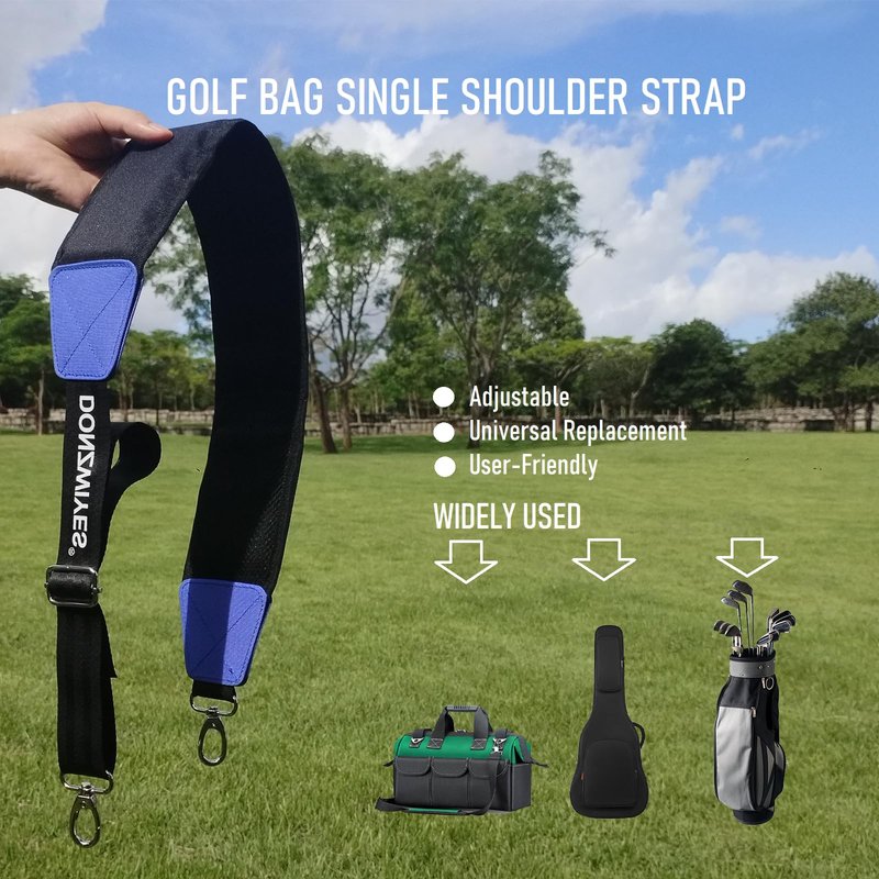 DONZWIYES Golf Bag Shoulder Strap Upgraded Single Padded Adjustable Straps Universal Replacement(Black,1 Pack)