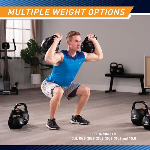 Marcy Soft Kettlebell with Handle - Versatile Weightlifting & Conditioning Tool | 10 lbs to 40 lbs