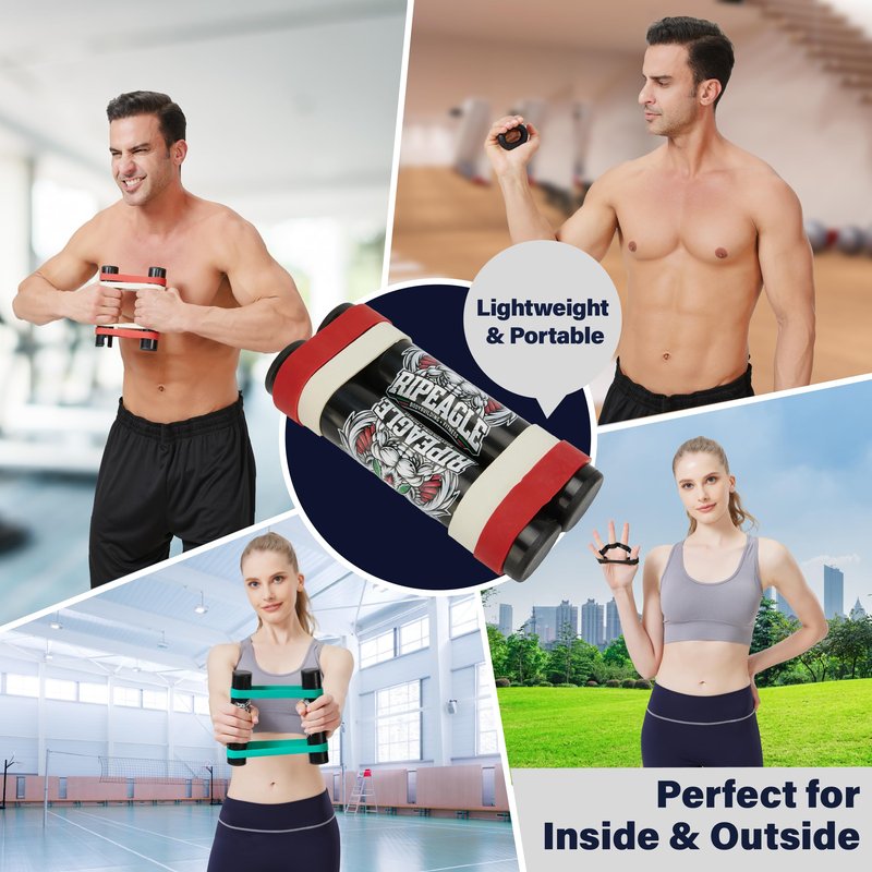RIPEAGLE Rip Stick Workout Equipment - Adjustable Resistance Bands, Portable Upper Body Exercise Tool for Shoulder, Joint Rehab, Core, Muscle Building, Ripstick Home Gym Strength Training Accessories