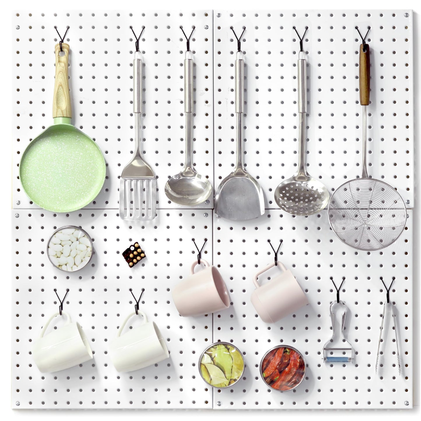 HUHOLE Pegboard Hooks, L-Hook, 1 Inch Black Hooks 40 Pack, Ideal Display Pegs for Hanging Jewelry, Necklaces, Keys, Retail Items, Small Tools, Will Not Fall Out, Fits 1/8” 3/16” Peg Boards