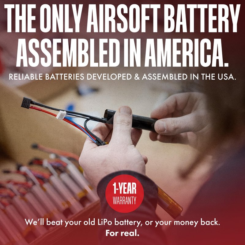 Titan Lithium-Ion Airsoft Battery | 3000mAh 11.1v Stick T-Plug | Maximum Capacity & Performance 11.1 Volt Airsoft Gun Battery