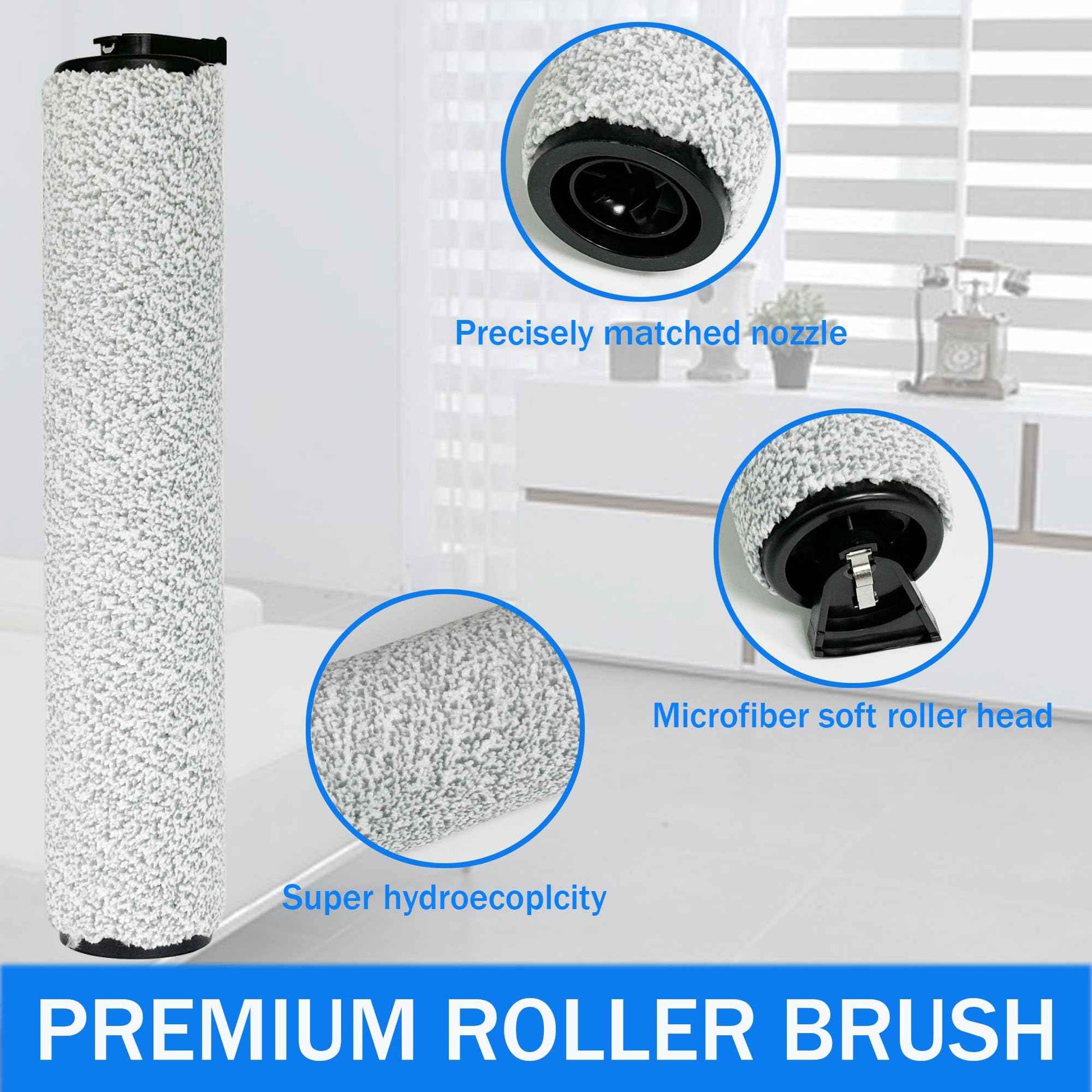 NEW400 Replacement Brush Roller & Foam Filters Kit for Eureka NEW400 Vacuum Cleaner - 2 Brush Rollers, 2 Foams, 1 Cleaning Tool Brush