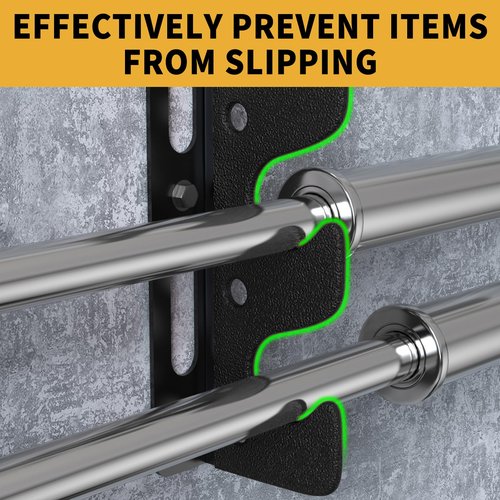 HUWAIGOU Olympic Wall Mounted Barbell Storage Rack Holder Stand Hanger, 6 Expansion Screws, Wall Mounted Weight Dumbbell Rack for Olympic Barbell, Curl Bar, Commercial or Home Gym Accessory, Black