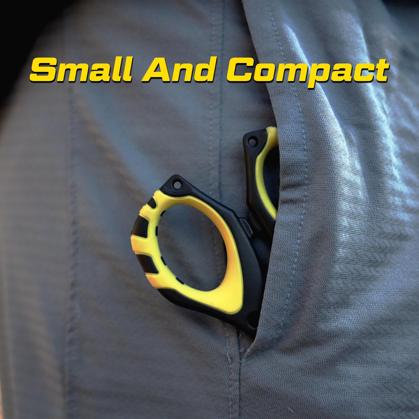 Beyond Fishing - 4.5” Fishing Scissors for Braided Line, Stainless Steel with Serrated Blades, Non Slip Grip, Large Finger Holes Fishing Line Cutter