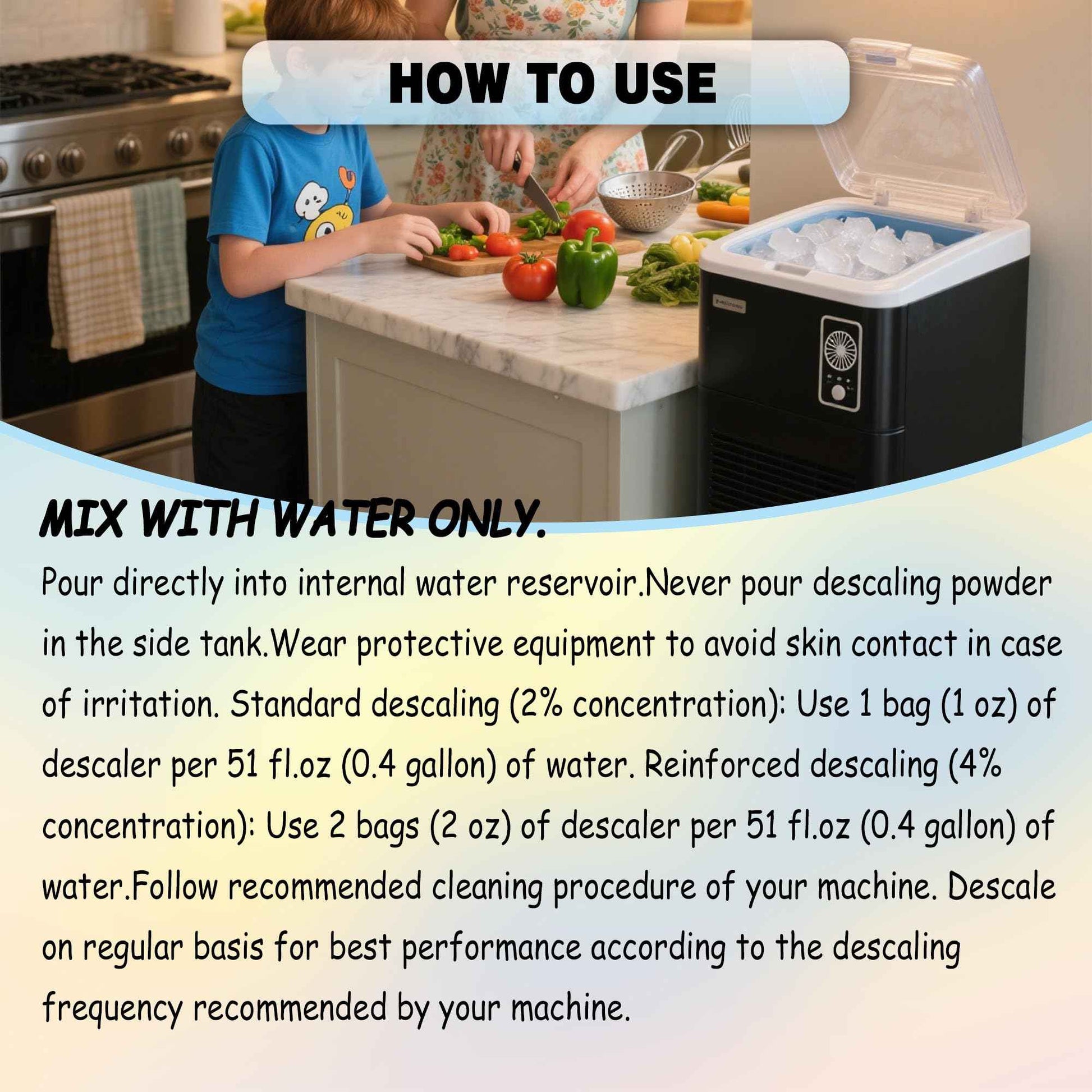 xcivi Household Ice Maker Descaling Powder Compatible with GE Profile Opal Ice Maker, Ice Machine Cleaner Maker Descaler, Helps Remove Hard Water and Mineral Buildup, Individually Packed (12)