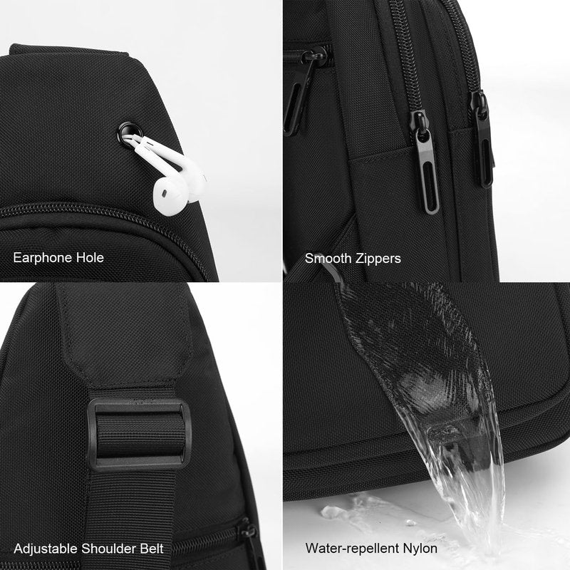 zhongningyifeng Mini Sling Chest Bag Nylon Waterproof, Lightweight Crossbody Shoulder Daypack for Men and Women, Outdoor Sports Hiking Camping