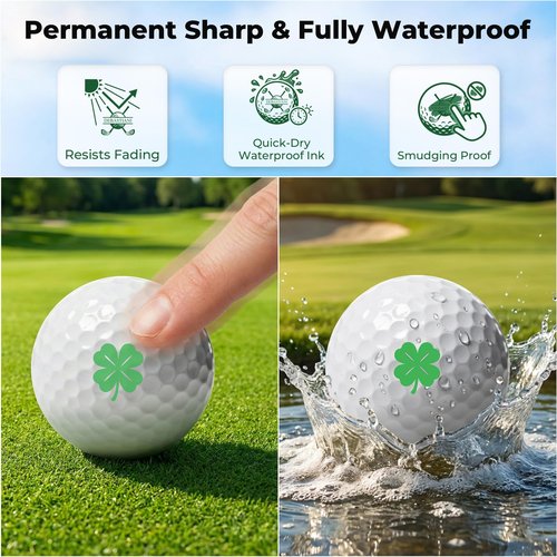 AddAcc Golf Ball Stamp, Self-Inking Marker, Golf Ball Marker, Golf Accessories for Men Golf Stuff Golf Gifts for Men Dad Golfer Golf Gadgets Four Leaf Clover