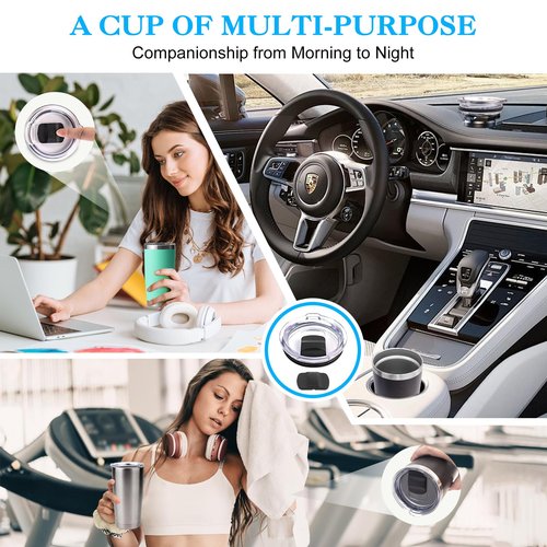 2 Pack 20 Oz Replacement Tumbler Lids and 2 Magnetic Sliders for Yeti Lid, Compatible with YETI Rambler