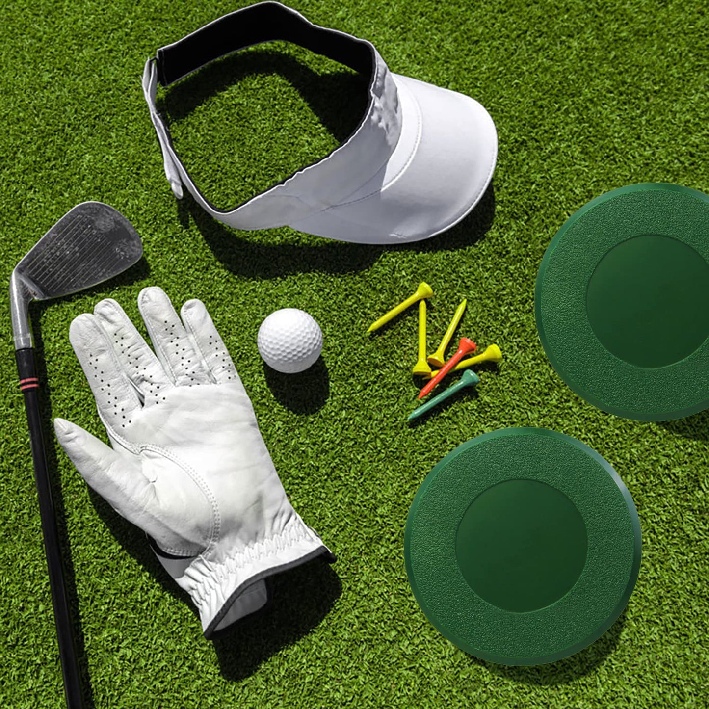 ZLY 2PCS Golf Cups Cover Hole Cup Cover – Fits Standard 4.25",Green