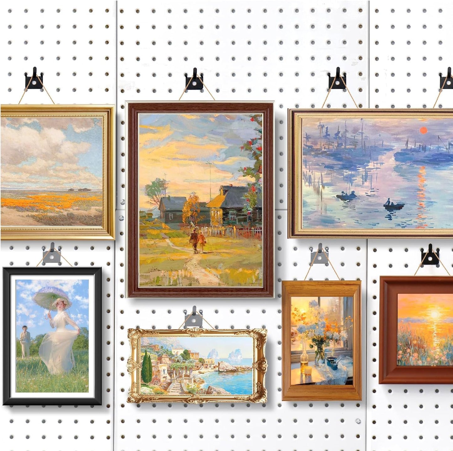 HUHOLE Pegboard Hooks - 20PC - Black Powder Coated - Fits 1/4 and 1/8 Pegboard - Heavy Duty Peg Board Hooks for Hanging - Versatile and Stylish Peg Board Hooks, Highly Adaptable