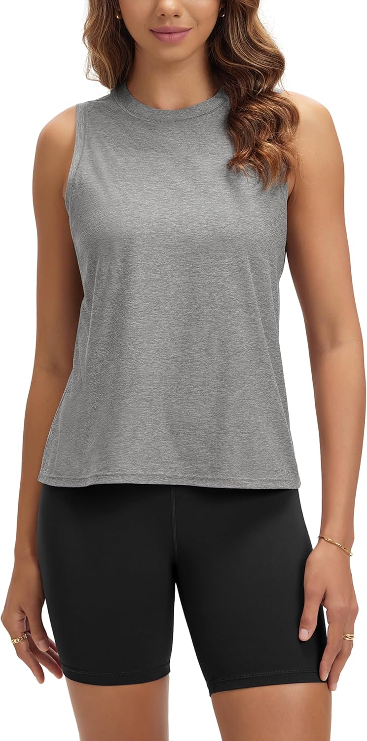 ODODOS Women's Performance Tank - Ultra Soft odSTRATUM Tech Sleeveless Tee with High Crew Neck | Comfortable Fit