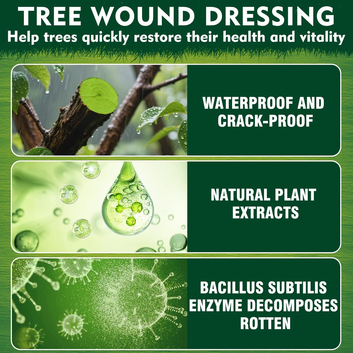 Tree Wound Sealer, Tree Pruning Sealer, Grafting, Pruning, and Wound Care for Damaged Trees, Used for Natural Wound Repair of Bonsai, Fruit Trees, Roses, and Bonsai, Waterproof Protection (3.6oz)